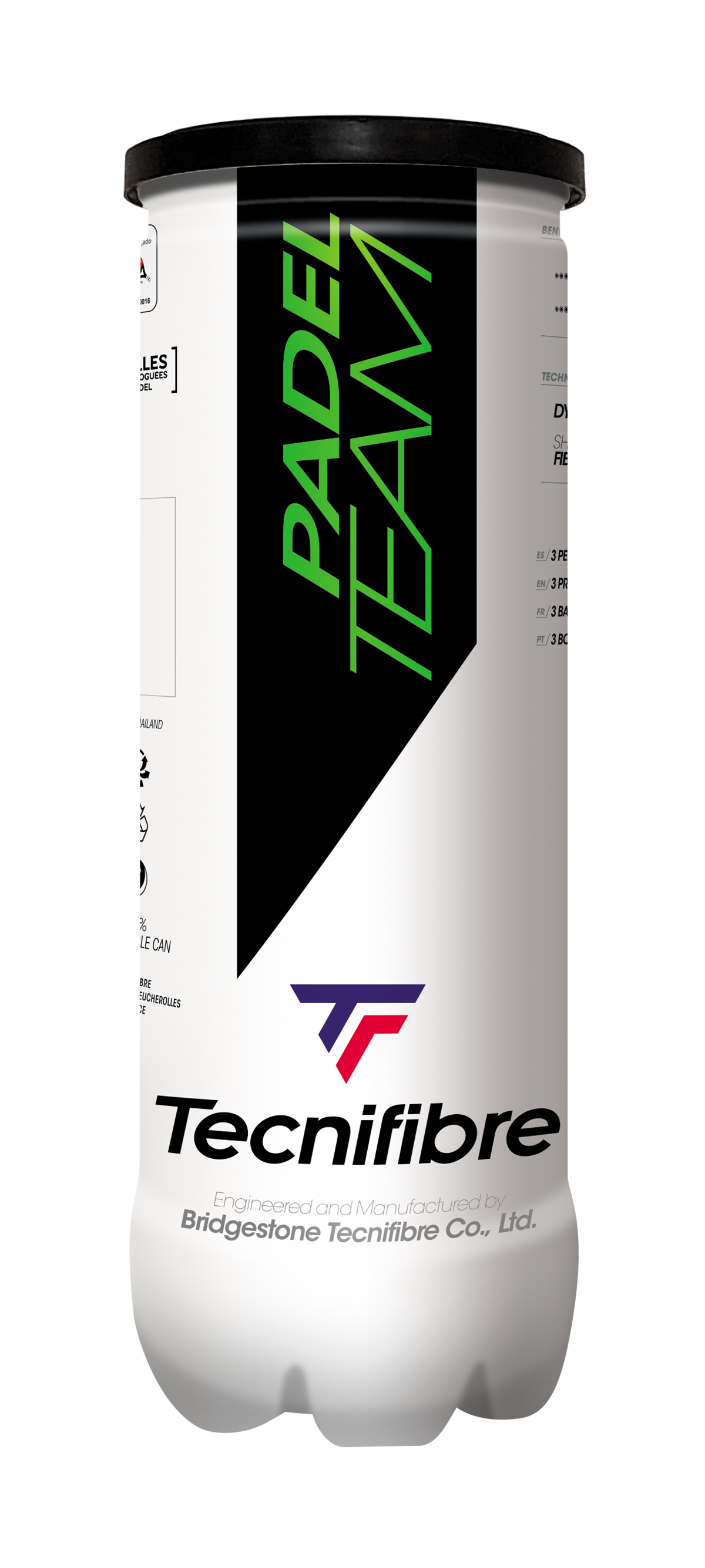 Tecnifibre Team padel balls, tube of 3