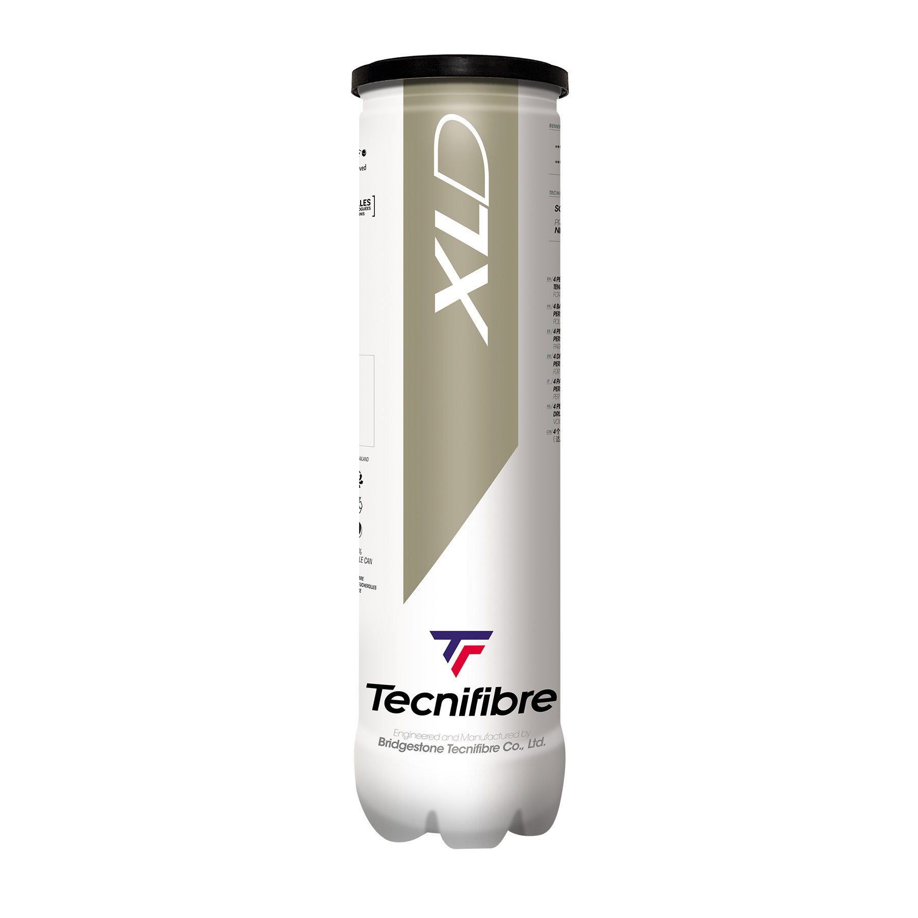 Tecnifibre XLD pressureless tennis balls, tube of 4